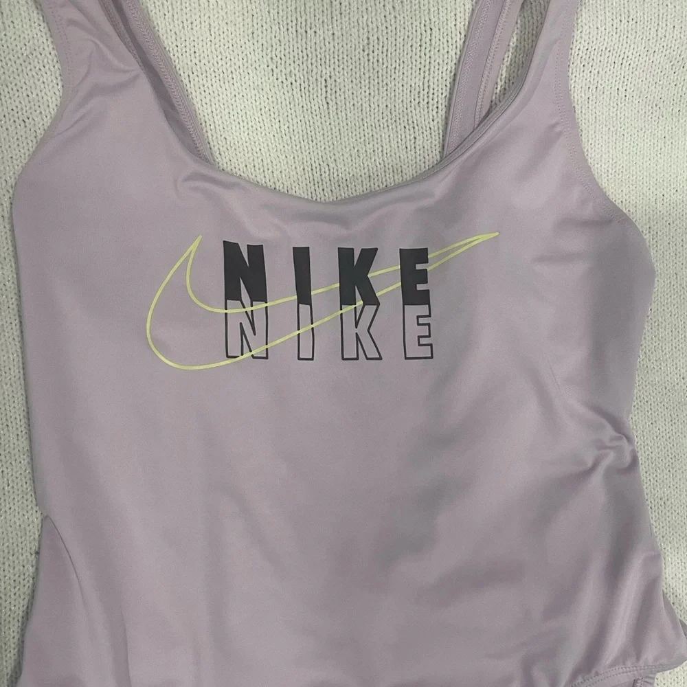Nike Icon lilac logo One-Piece Swimsuit women’s large - Picture 6 of 11